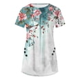 thumbnail image 4 of Aloohaidyvio Clearance Women's Casual Round Neck Casual Button Printed Short Sleeve Blouse Short Sleeve Round Neck Blouse/Shirt, 4 of 5