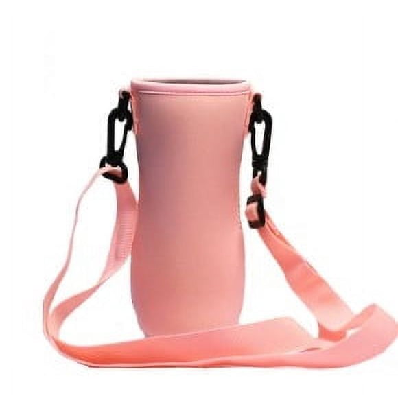 Sports Water Bottle,Fruit Cup Rubber Bag with Shoulder Strap Diving Material Cup Rubber Bag Sports Kettle Bottle Cap Water Bottle to Reduce Collision,Water Bottle with Strap