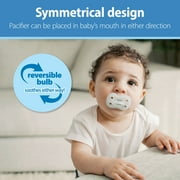 Dr. Browns Advantage One-Piece Silicone Baby Pacifier, Fully Symmetrical, Neutral, 0-6M, 3 Pack