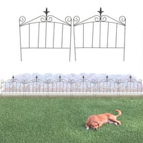Glamos Wire 19 Inch Finial Metal Garden Fence 6 Panels Covers 8 Ft