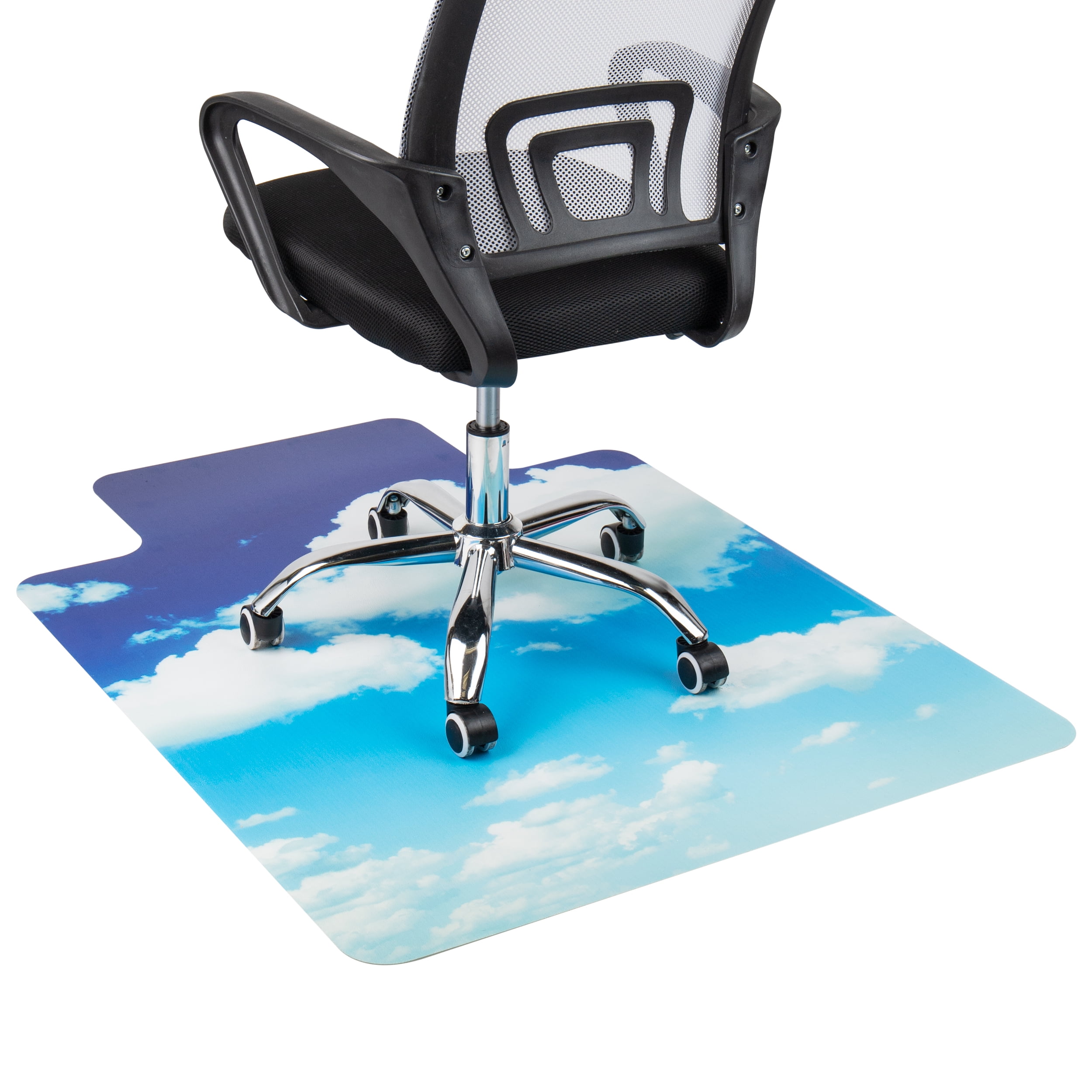 Mind Reader Office Chair Mat for Hardwood Floors, Polycarbonate, 47.25"L x 35.5"W x 0.125"H, Blue