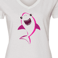 thumbnail image 4 of Inktastic Cute Shark, Little Shark, Pink Shark, Sea Animal Women's V-Neck T-Shirt, 4 of 5