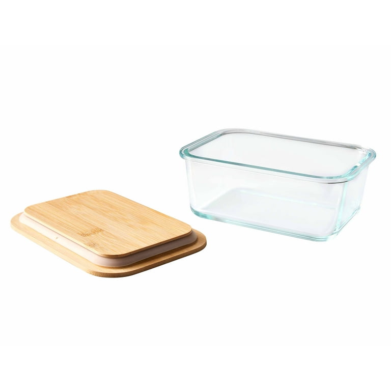 2-piece Beige Pet Food Storage Canister Set with Spoon and Wood Lids
