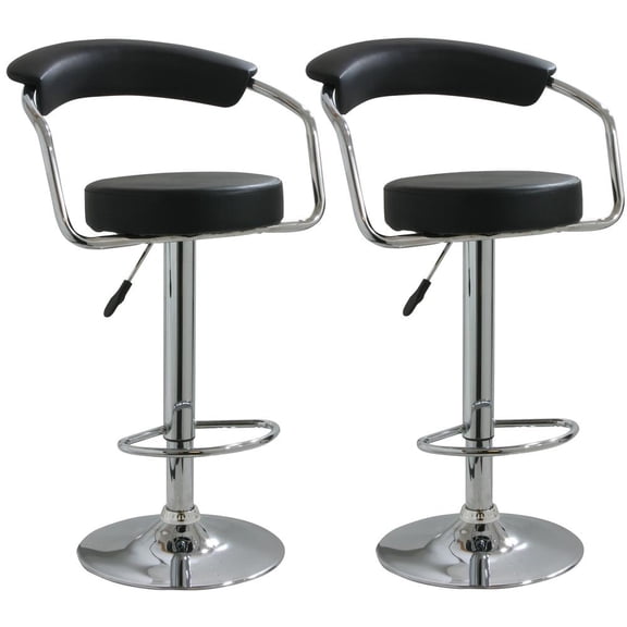 AmeriHome Adjustable Classic Elegant Vinyl Padded 360˚Swivel Seat Bar Stool - 2 Piece