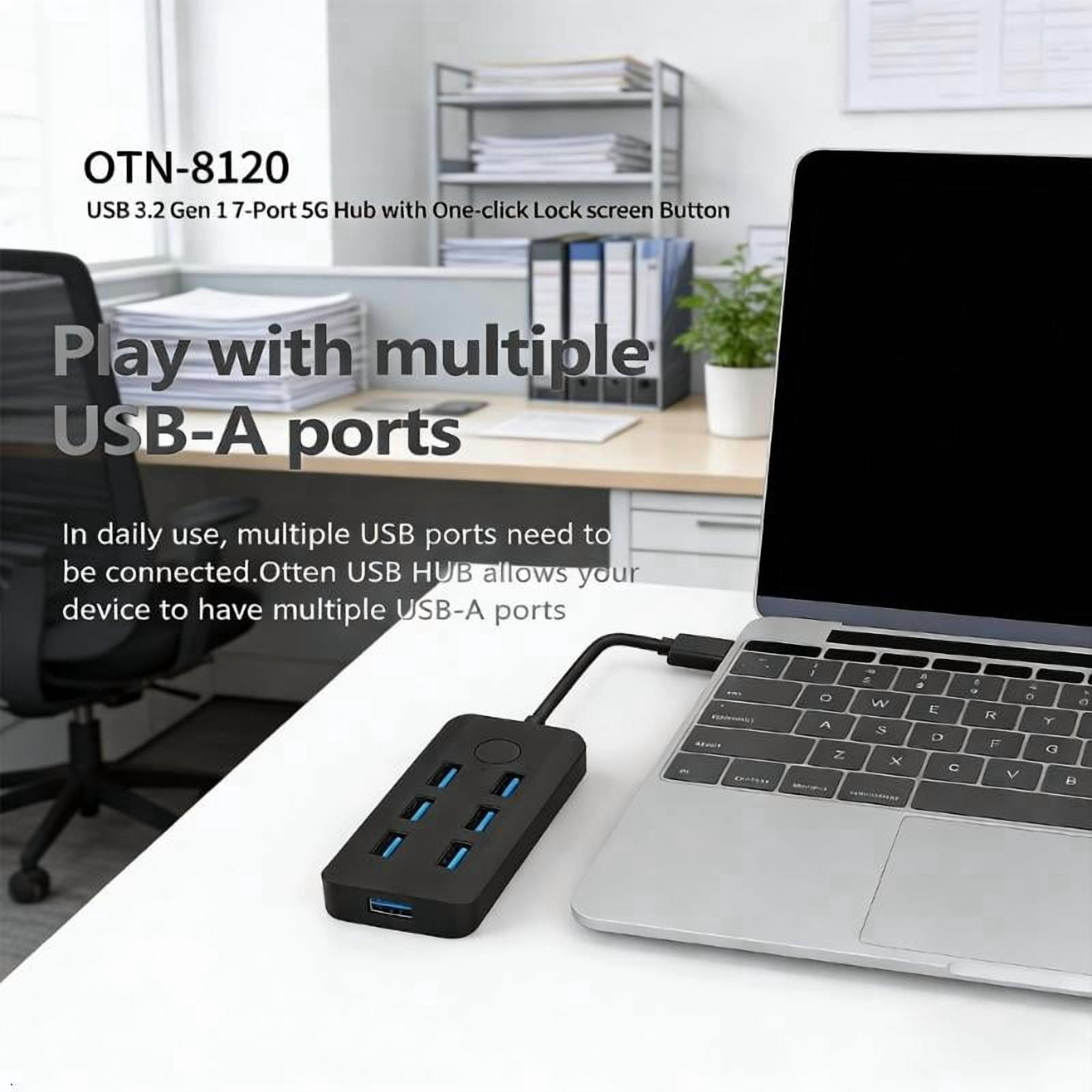 CEORPER Efficient USB3.0 Splitter USB Docking Station With Single Button Lock Screen