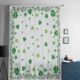 thumbnail image 5 of Shamrocks, Semi Sheer Curtains Drapes for Living Room, Bedroom, French Doors Window 54 Inches Long, Saint Patricks Day Green Green White Rod Pocket Chiffon Curtain Drapery Voile Draperies Panel, 5 of 6