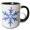 Black/White, variant on 3drose, Minimalistic Ice Blue Snowflake, 15oz Mug