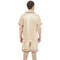 thumbnail image 7 of Men's Silk Pajama Set | Silky Satin | Short Sleeve Top and Shorts | Button Pajama Set, 7 of 7
