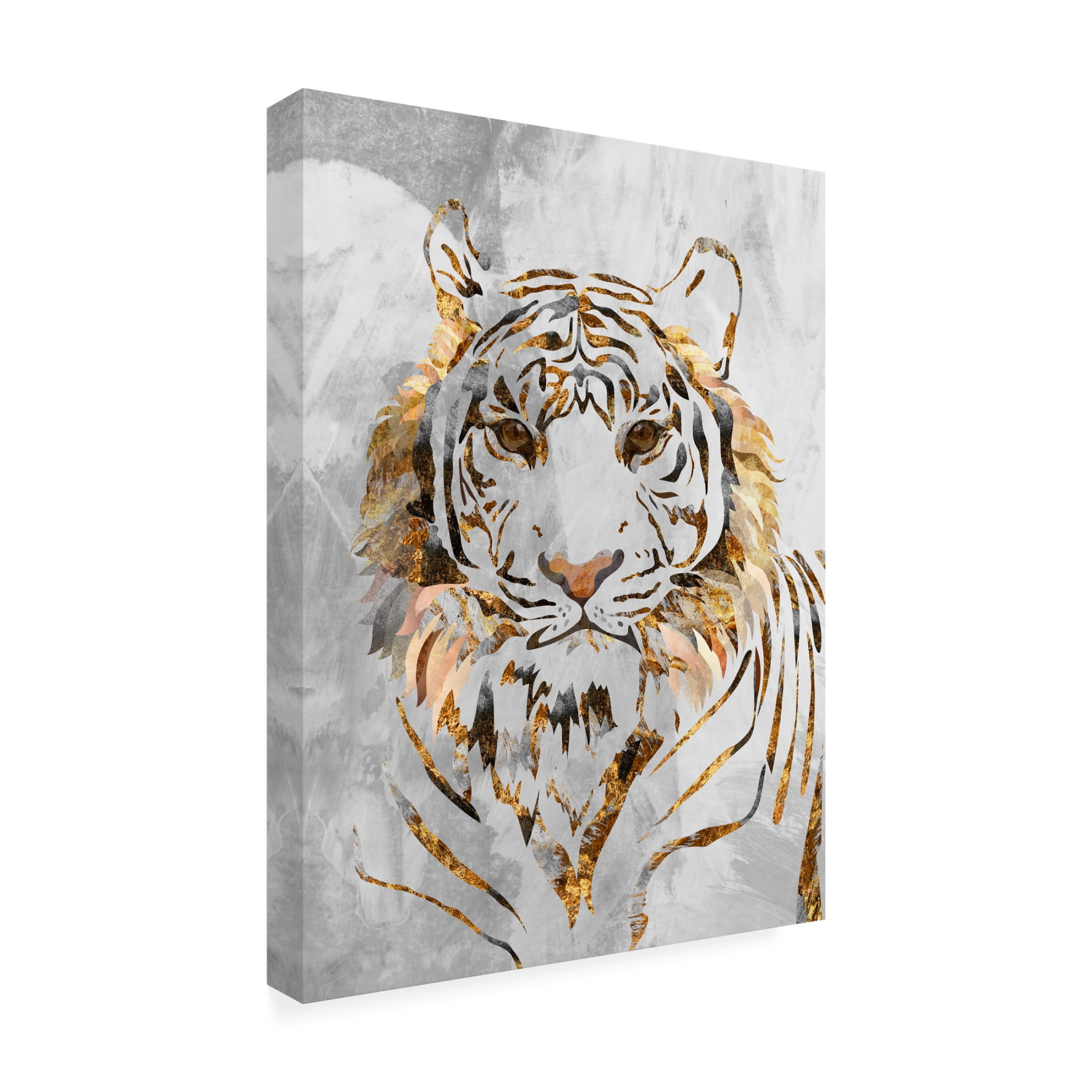 Trademark Fine Art Sarah Manovski Golden Tiger and Concrete Canvas Wall Art