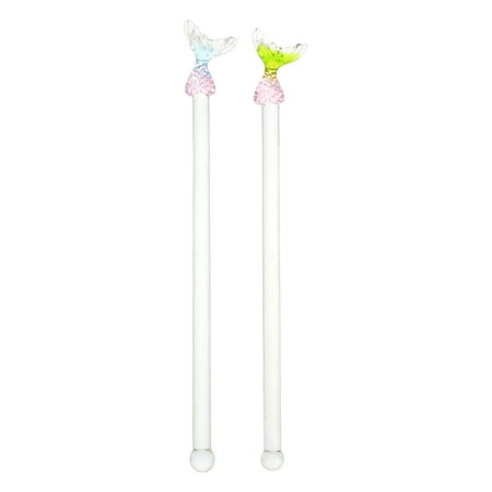 

Hemoton 2pcs Swizzle Sticks Long Handle Decor Swizzle Sticks Lovely Glass Stirring Rods