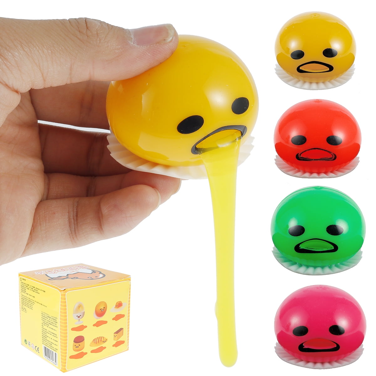 Hands DIY Funny Stress Relief Toy Vomiting Sucking Lazy Egg Yolk Vent Decompression Squeeze Toy Fidget Sensory Toy Novelty Cute Relief Toys Bubble Toy