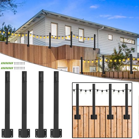 

4pcs Freestanding Outdoor Light Poles for Deck Bistro