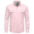 thumbnail image 5 of ZUBKTE Men's Work Shirts Solid-Color Long-Sleeve Button-Down western Shirts with Pockets S-3XL, 5 of 8