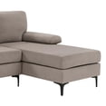 thumbnail image 3 of Jopath U-Shaped Sectional Sofa, 4-Seat Convertible Modular Sofa with Double Chaise Lounge,Blend Fabric Upholstered Sofa Couch with Metal Legs for Living Room,Apartment,khaki, 3 of 9