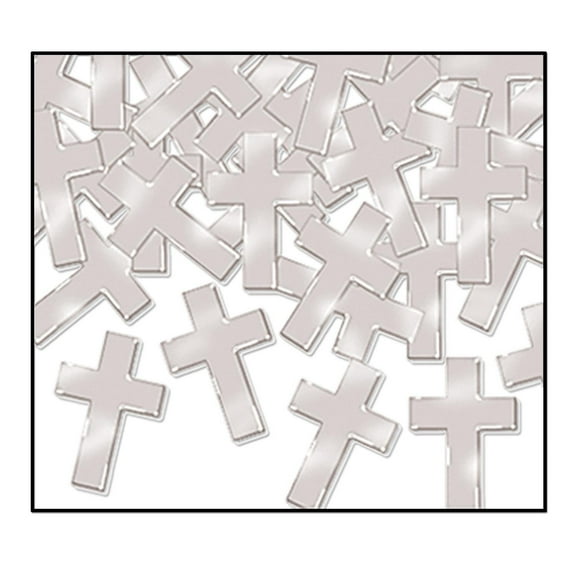 Beistle Religious Party Fanci-Fetti Crosses silver (12 Packages/Case)