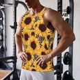 thumbnail image 5 of Pofeuu Artistic Zebra Print Sunflower Print Men's Workout Tank Tops Sleeveless Muscle Gym Shirt Quick Dry-4X-Large, 5 of 7
