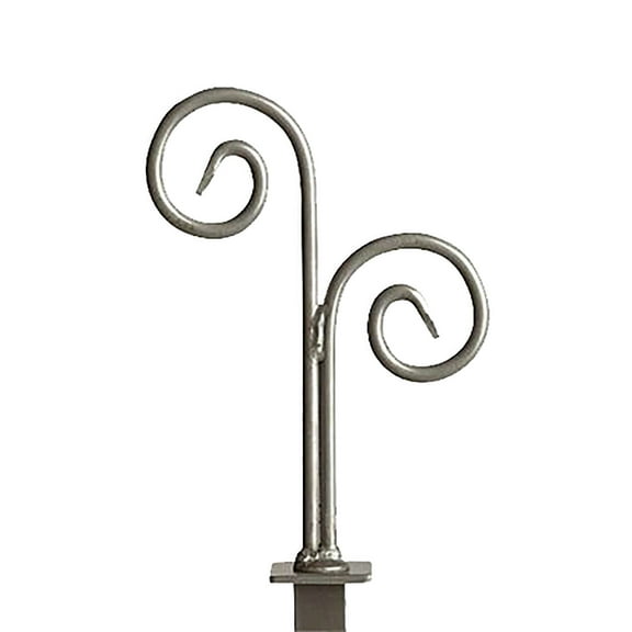 Boutique Raw Steel Double Curl Square Fitting Finial