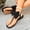 Black1, variant on Kojanyu Women's Bow Knot T-Strap Flat Sandals Open Toe Summer Casual Beach Walking Thong Shoes PU Leather Slip On Footwear