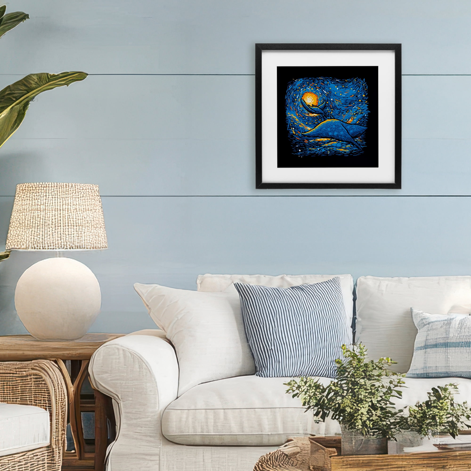 Stupell Industries Impressionist Manta Rays Black Framed Print Under Glass, design by Tobe Fonseca