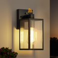 thumbnail image 1 of Luminaria exterior WIHTU de anochecer a amanecer, impermeable, negra, 1 of 9