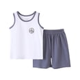 thumbnail image 4 of felwors Boys Tank Top and Shorts with Pockets Pajamas Set Summer Sleeveless Sleepwear Cozy Lounge Set(7-8 Years), 4 of 4