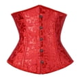 thumbnail image 1 of Corsé de cintura Prolriy para mujer, con brocado deshuesado, para entrenamiento de cintura, corsé bajo el busto, faja moldeadora, entrenador de cintura para mujer, rojo, talla M, 1 of 2