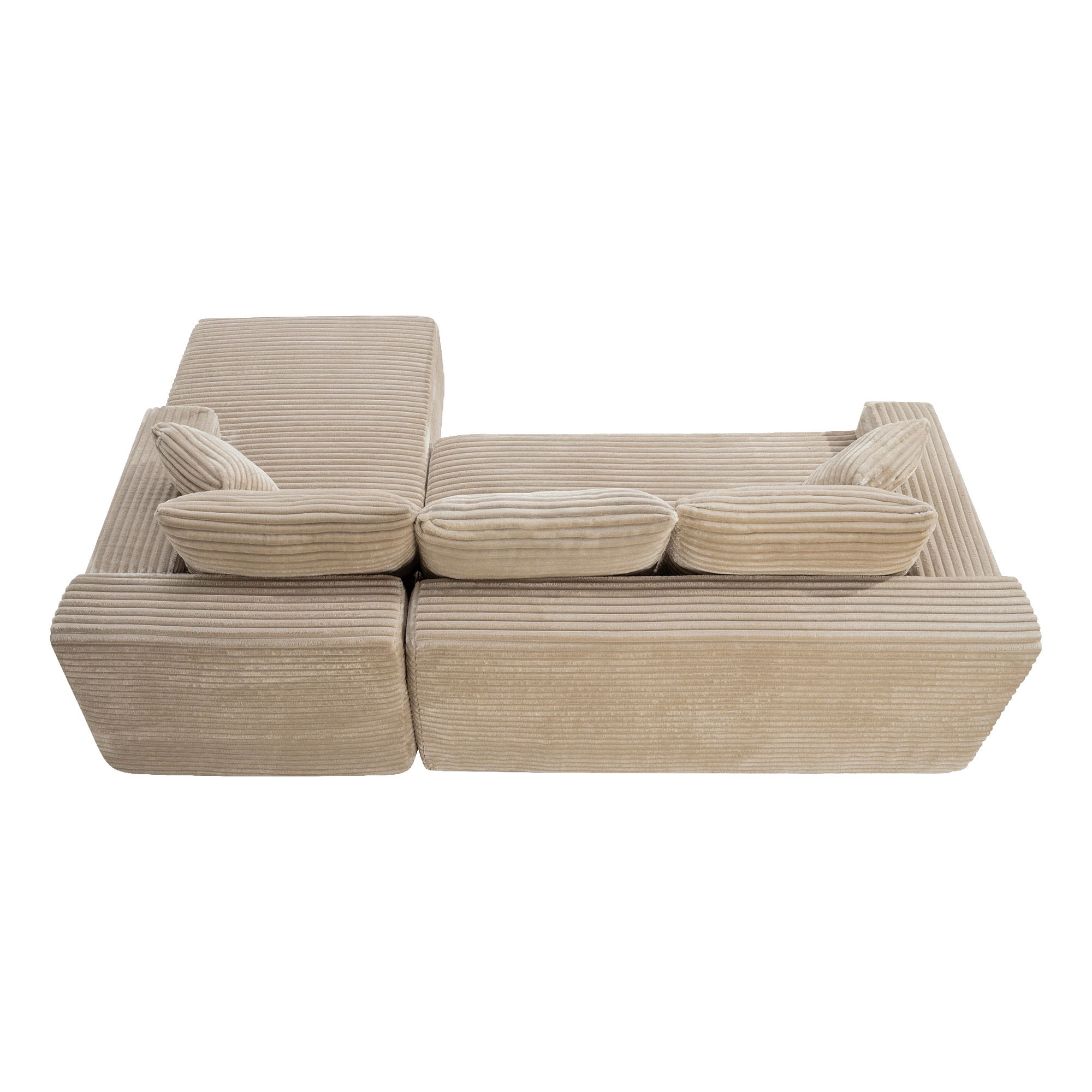 Leumius 106.3" Cloud Modular Sectional Sofa Couch with L-Shape Chaise,Modern Minimalist Upholstered Couches for Living Room Bedroom No Assembly Required Camel-R