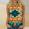 thumbnail image 2 of Tie Dye Tank Tops Women Casual Camisole Heart Printed Crewneck T Shirts Sleeveless Blouse Fashion Tunic Tops Funny Colorful Tanks Summer Trendy Clothes Outfit, 2 of 4