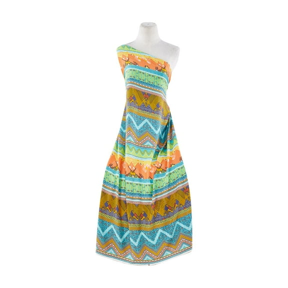 Zelouf Zoey Rayon Jacquard Print , Sewing, DIY, Crafts Fabric by the Yard, 408 Aqua/tngrne, 3 Yard