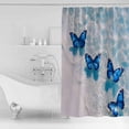 thumbnail image 4 of Small Stall Shower Curtain 36x78 Inch Narrow Half Size Blue Butterfly Coastal Bath Curtains Bathroom Decor Summer Beach Ocean Wave Waterproof Fabric Shower Curtain Set with Hooks 36 Inch, 4 of 6