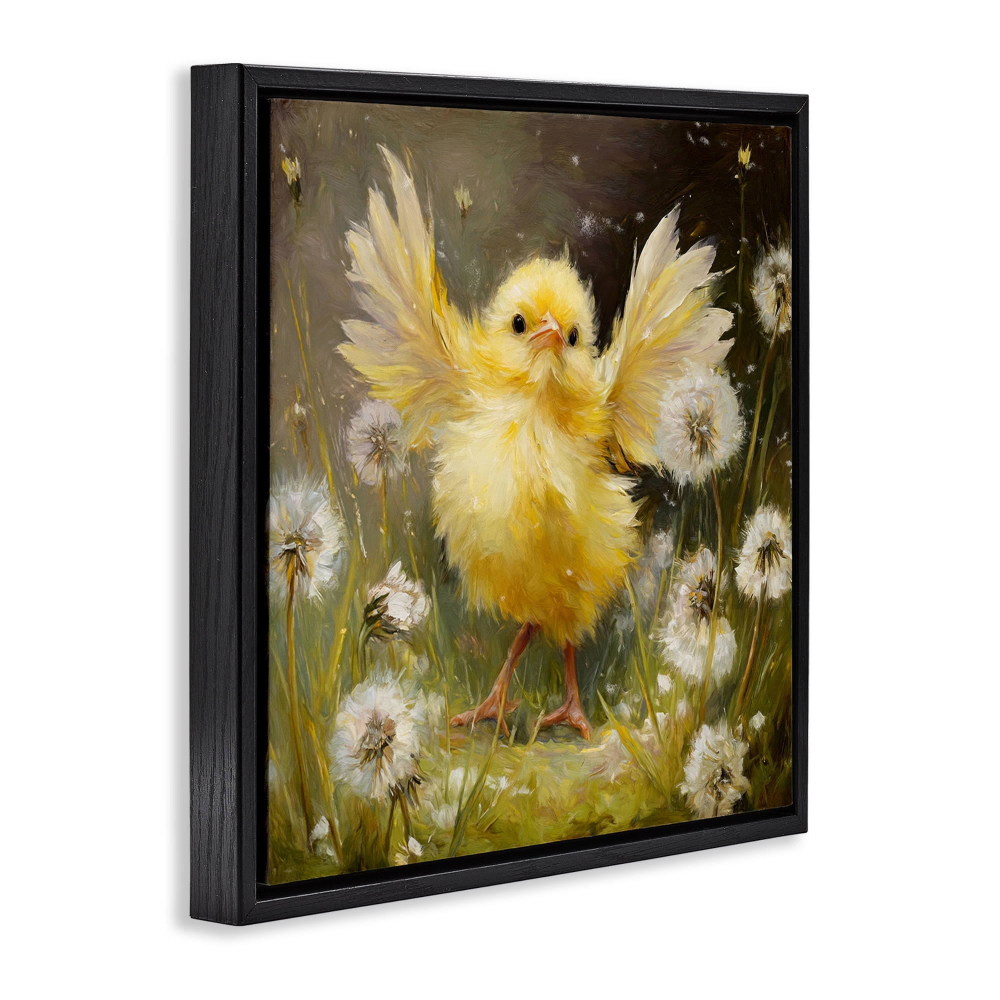 Stupell Industries Free As A Peep Chick Black Framed Floater Canvas Wall Art, design by Tina LeCour