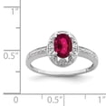 thumbnail image 2 of Sterling Silver Rhodium-plated Diam. & Created Ruby Ring Size 9, 2 of 2