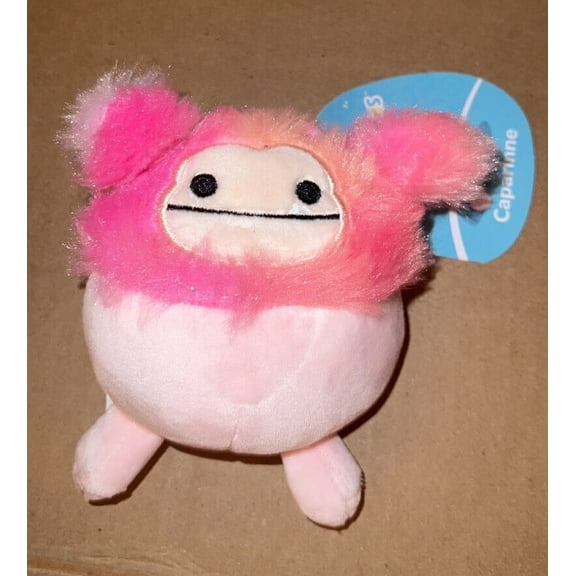 SQUISHMALLOW 3.5" CAPARINNE BIG FOOT PINK PLUSH CLIP