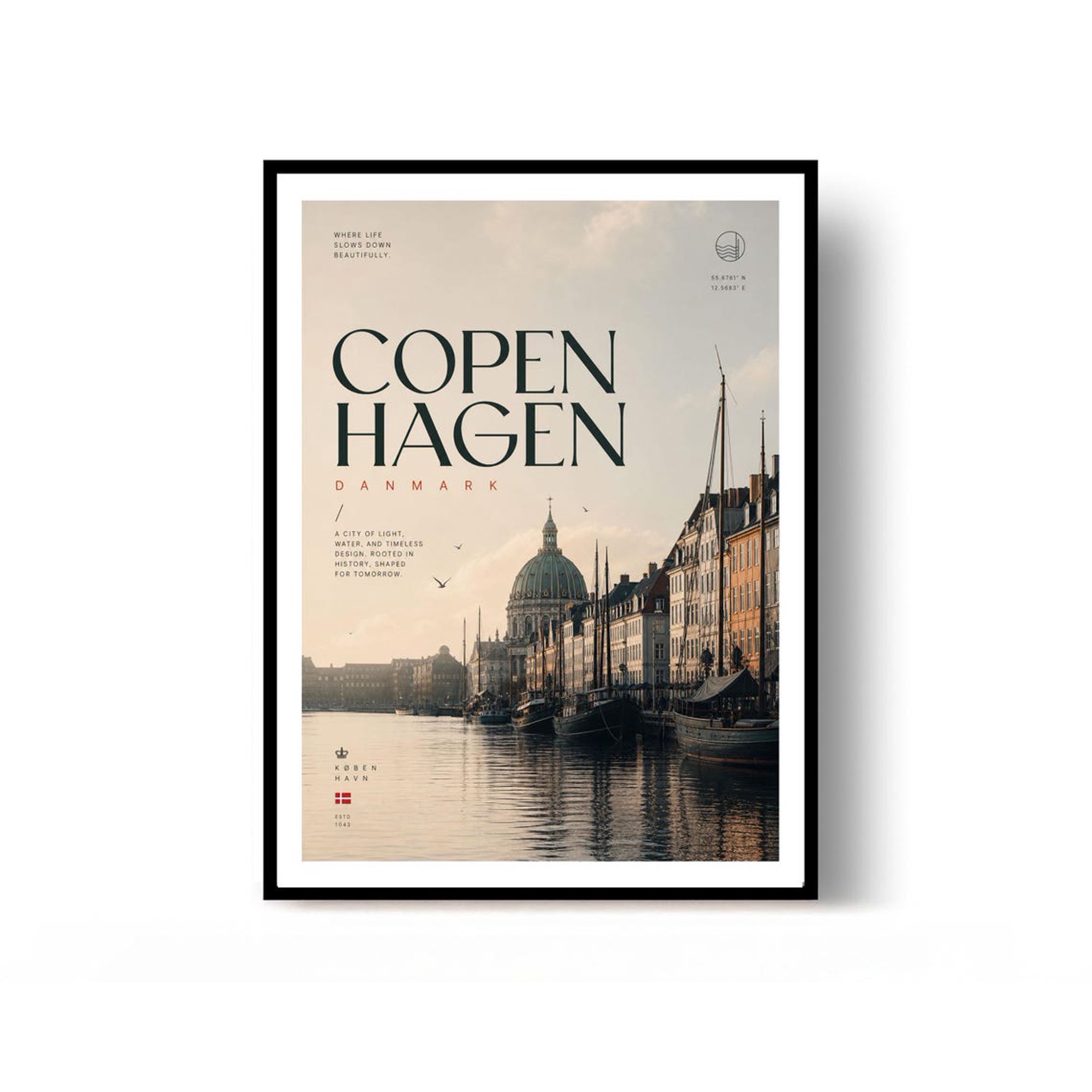 Copenhagen Travel Print Denmark Wall Decor