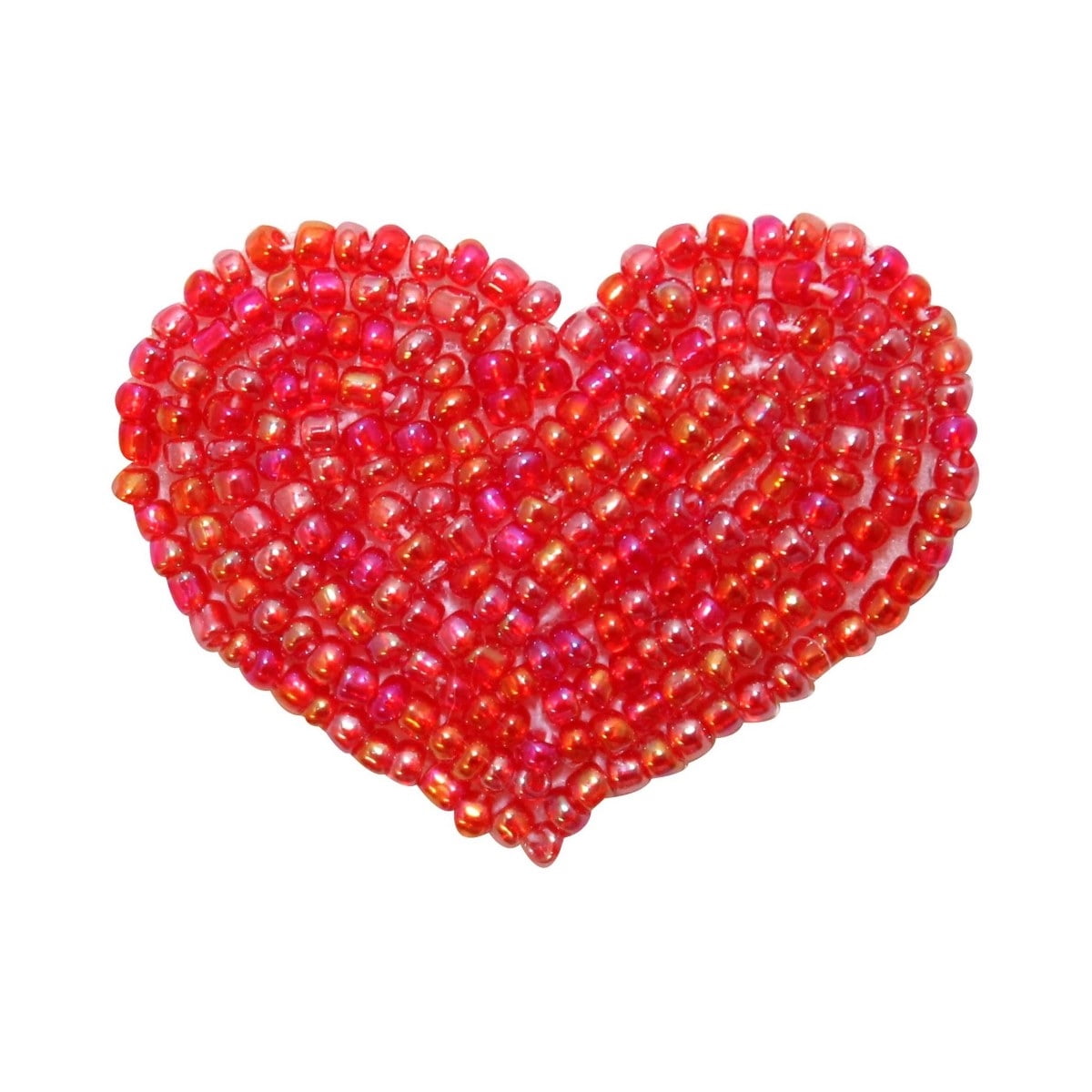 ID 3648 Beaded Heart Patch Valentine's Day Love Symbol Craft Iron On