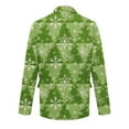 thumbnail image 4 of Domuza Men's Christmas Blazer Funny Xmas Print Notched Lapel Corduroy Suit Jacket Casual Retro Slim Fit Three Buttons Single Breasted Sport Coat Green XL, 4 of 4