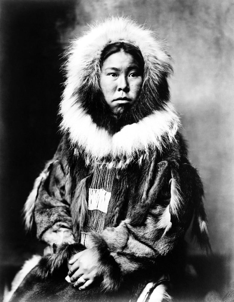 Eskimo Woman, C1903. /Ninuit Woman Seated And Wearing Traditional Fur