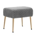 thumbnail image 1 of Duhome Modern Ottoman Bench Tufted Footrest Vanity Chair Makeup Chair Vanity Stool Grey 1 Pcs, 1 of 7
