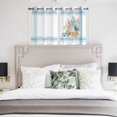 thumbnail image 3 of Blue Coastal Kitchen Curtains Window Panels, Nautical Starfish Eucalyptus Leaf Coral Striped Insulated Window Treatment Curtain, Grommet Curtains for Bedroom/Living Room/Bathroom, 2 Piece 52"Wx45"L, 3 of 8