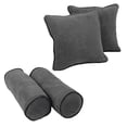 thumbnail image 2 of Blazing Needles 9818-CD-S4-MS-GY Double-Corded Solid Microsuede Throw Pillows with Inserts, Steel Grey - Set of 4, 2 of 2