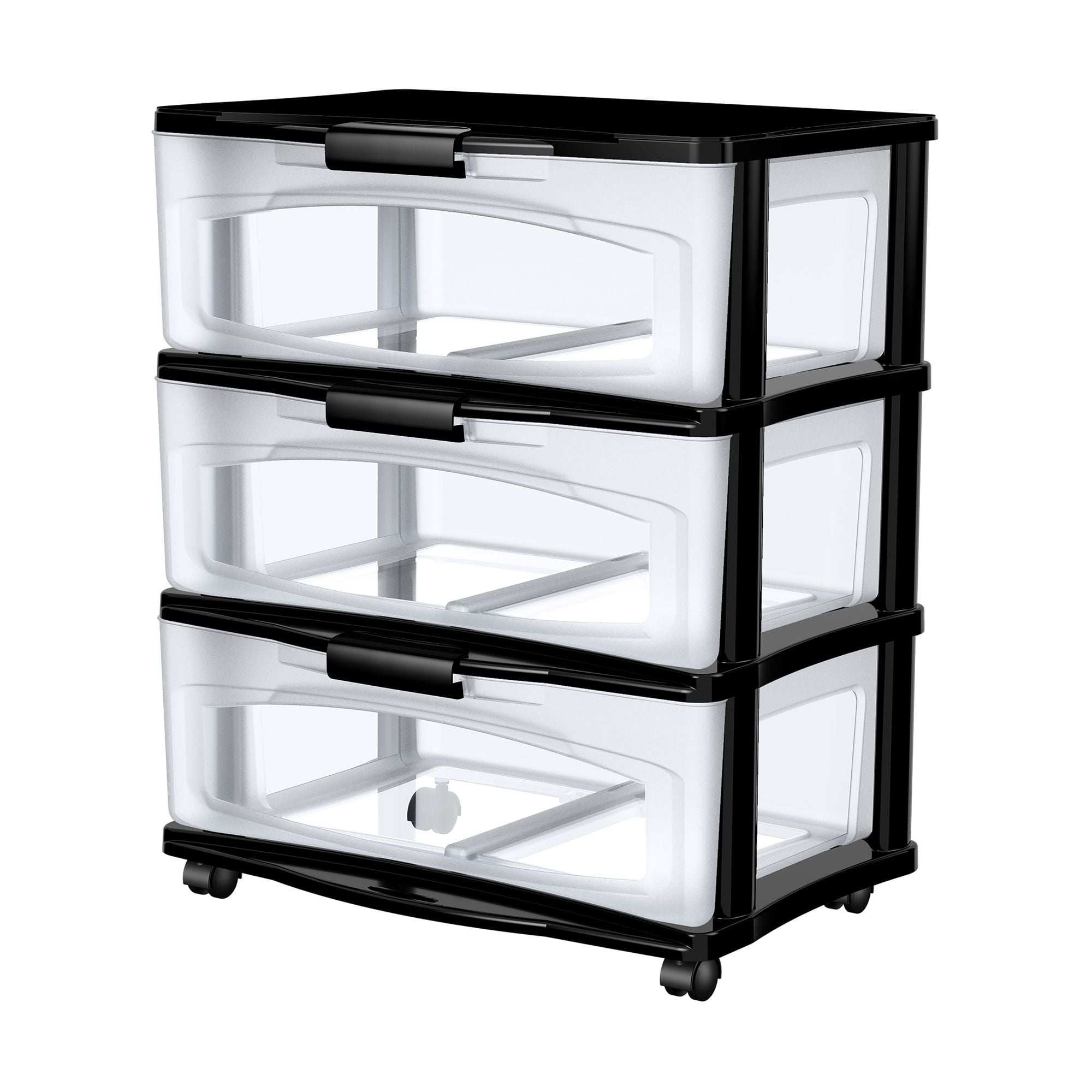 Bella Storage Solution 3 Drawer Wide Cart Black - Walmart.com