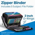 thumbnail image 7 of Case-it The Dual 2.0 Zipper Binder Backpack - Two 2 Inch D-Rings - 5 Subject File Folder - Multiple Pockets - 800 Sheet Capacity - Comes with Shoulder Strap - Black Dual-301 (6 Pack), 7 of 7