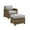 Gray and Brown, variant on Crosley Furniture Bradenton 2PC Wicker / Rattan Armchair & Ottoman in Red/Brown