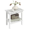thumbnail image 2 of Outsunny Shower Bench, HDPE Shower Stool with Handle, Storage Shelf for Indoor Outdoor, White, 2 of 9