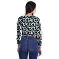 thumbnail image 3 of Moomaya Round Neck Crop Tops For Women Cotton Jersey Printed Blouses T Shirt, 3 of 5