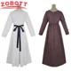 thumbnail image 5 of Vestido largo de estilo victoriano medieval retro francés de Jane Austen para mujer, cuello cuadrado, mangas largas, cintura alta, color marrón, 5 of 5