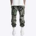 thumbnail image 5 of Awwp Mens Pants Casual Camouflage Print Cargo Pants Elastic Waist Tapered Pants for Men Khaki L, 5 of 7
