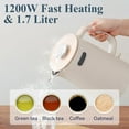 thumbnail image 5 of 1.7L Electric Kettle,Double Wall Electric Tea Kettle,Auto Shut Off,1200W Hot Water Kettle Electric of 304 Stainless Steel-Cream White, 5 of 9