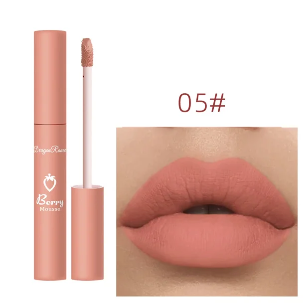 Pintalabios líquido antiadherente de larga duración para mujer, lápiz labial mate de terciopelo resistente al agua, maquillaje, brillo de labios, cosméticos