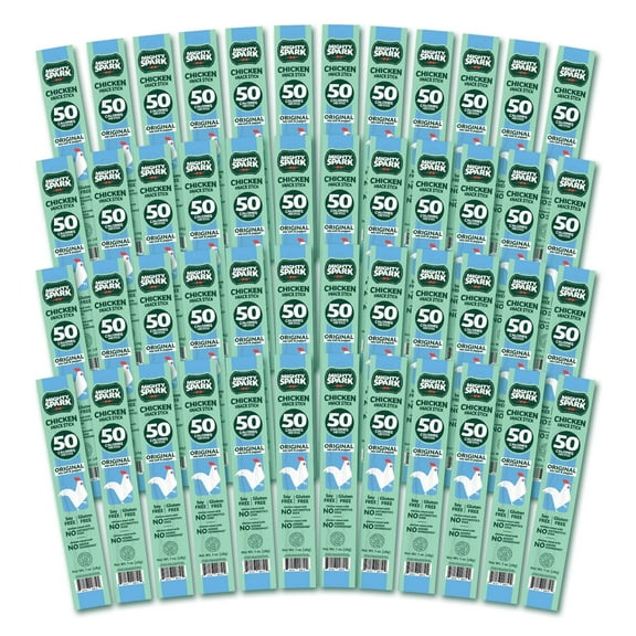 Mighty Spark Chicken Sticks Original Sea Salt & Pepper – Healthy Snacks for Kids & Adults, Gluten Free, Soy Free, Keto-Friendly, 48 count - Weight Watchers Approved